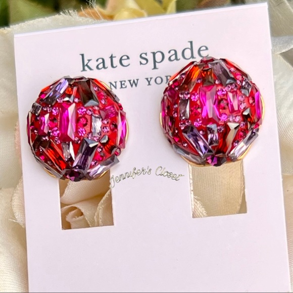NWT ♠️ Kate Spade Crystal Cluster Clip Post Earrings - Picture 4 of 7